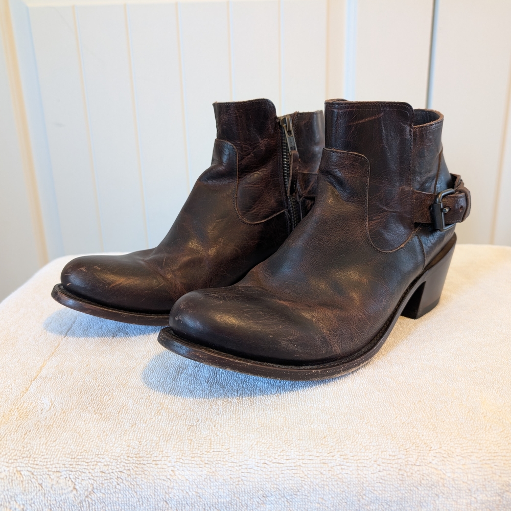J.B. Dillon Leather Ankle Boots